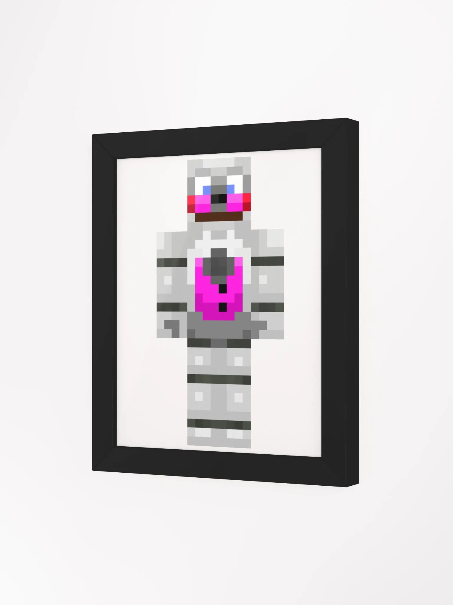 Funtime3Freddy3 Minecraft Skin Portrait Framed High-Quality Matte Poster