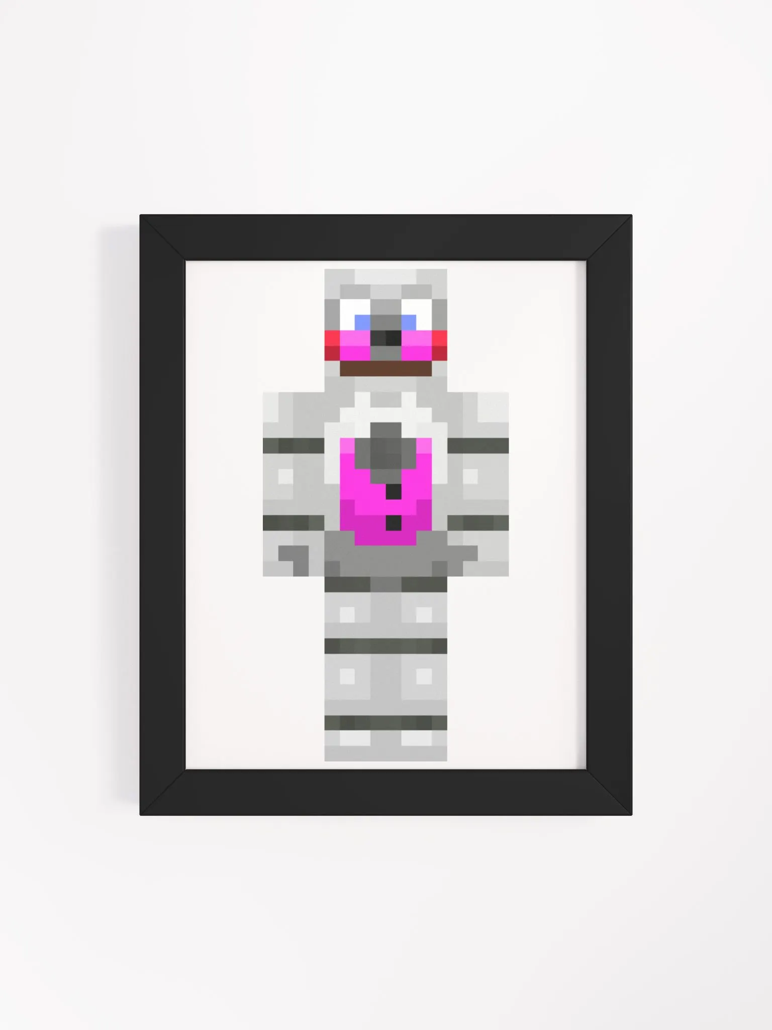 Funtime3Freddy3 Minecraft Skin Portrait Framed High-Quality Matte Poster