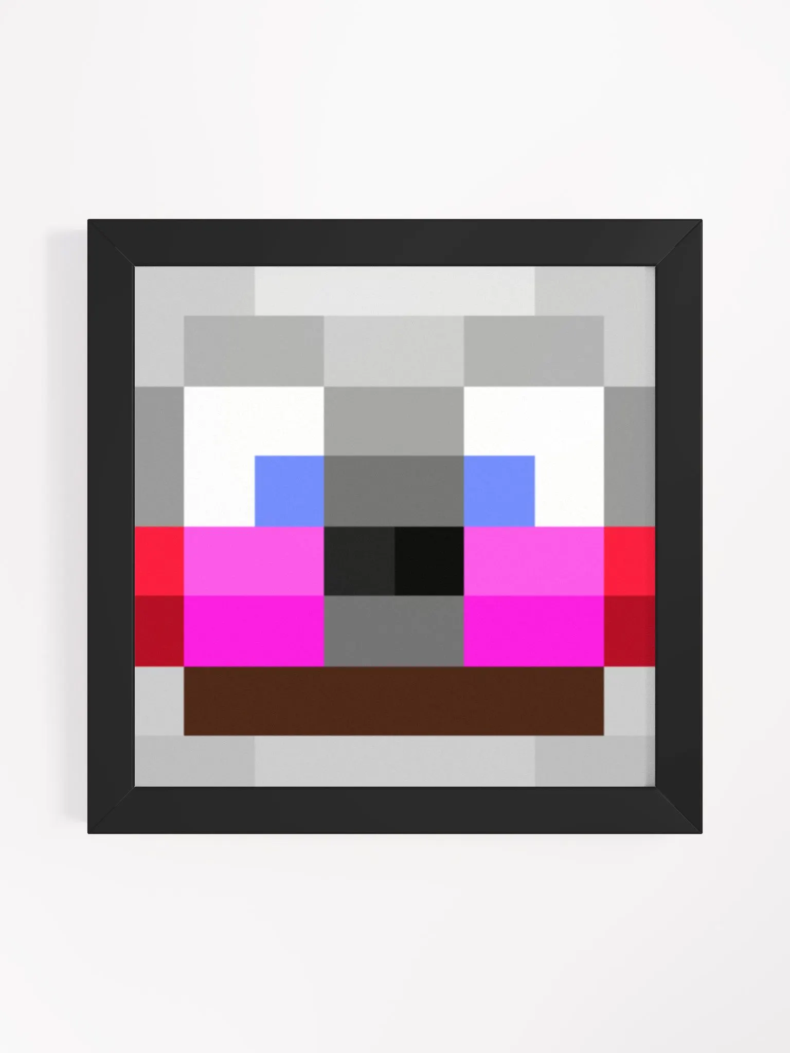 Funtime3Freddy3 Minecraft Skin Head Square Framed High-Quality Matte Poster